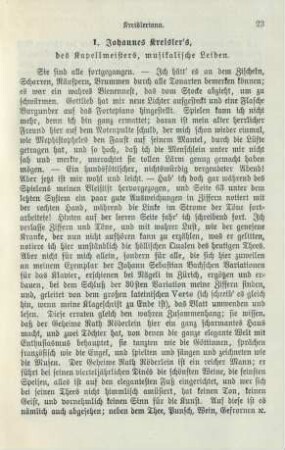 1. Johannes Kreisler's, des Kapellmeisters, musikalische Leiden