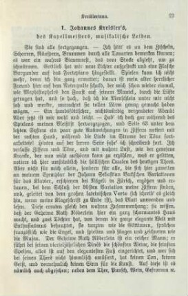 1. Johannes Kreisler's, des Kapellmeisters, musikalische Leiden