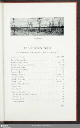 Künstlerverzeichnis