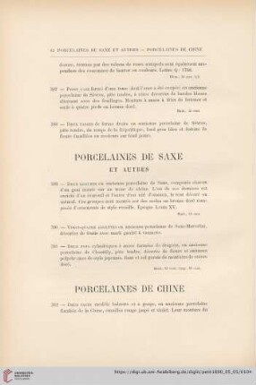 Porcelaines de Saxe et Autres (Nr. 389 - 391)