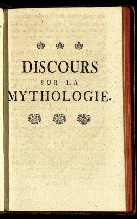 Discours Sur La Mythologie.