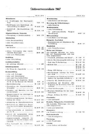 Stichwortverzeichnis 1967