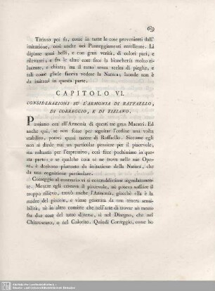 Capitolo VI. Considerazioni Su L'Armonia Di Raffaello, Di Correggio, E Di Tiziano.