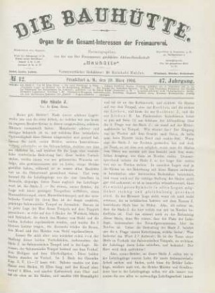 No. 12. Frankfurt a. M., den 19. März 1904. 47. Jahrgang.