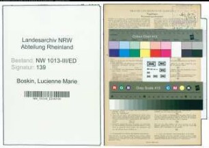 Entnazifizierung Lucienne Marie Boskin , geb. 01.10.1900 (Lehrerin)