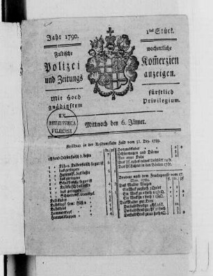 1tes Stück., Ausgabe vom 6. Januar 1790