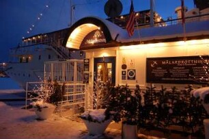Stockholm - Hotelschiff : Eingang Hotelschiff "Mälardrottningen", aufgenommen 2006 in Stockholm
