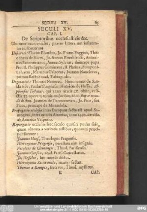 Cap. I. De Scriptoribus ecclesiasticis [et]c.