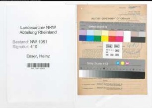 Entnazifizierung Heinz Esser , geb. 19.05.1901 (Buchhalter)