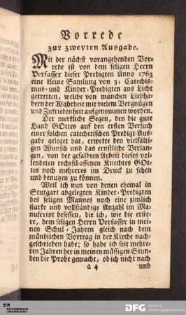 Vorrede zur zweyten Ausgabe