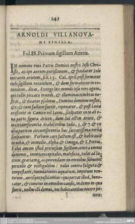 Arnoldi Villanovani Sigilla
