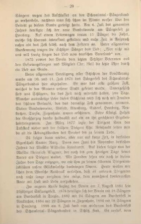 Aus der Geschichte des Gesangvereins Schlitz "Harmonisches Kränzchen".