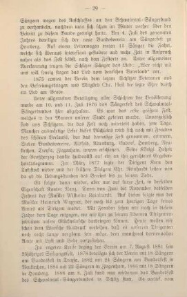 Aus der Geschichte des Gesangvereins Schlitz "Harmonisches Kränzchen".