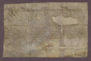 Erblehenbrief des Markgrafen Wilhelm von Baden-Baden für Georg Bender über die Badstube zu Malsch