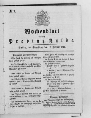 Nr. 7, Ausgabe vom 12. Februar 1842