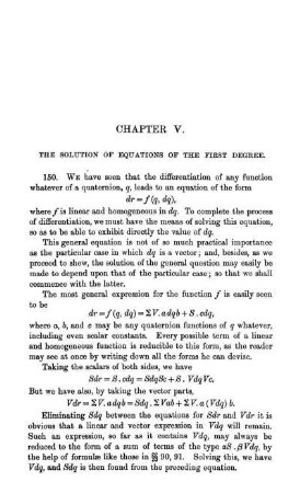 Chapter V. The Solution of Equations of the First Degree.