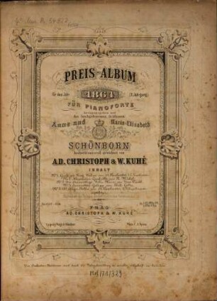 Preis-Album : für d. Jahr ... ; für Pianoforte. 1864, 10. Jahrgang