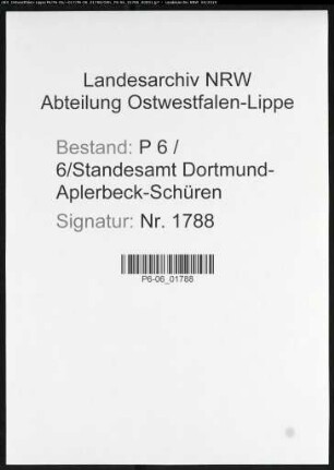 Sterberegister Standesamt Dortmund-Aplerbeck-Schüren XXV)