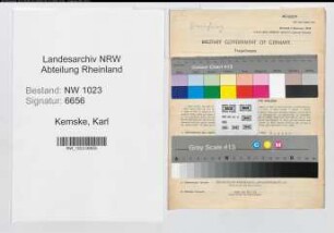Entnazifizierung Karl Kemske , geb. 17.01.1899 (Verw.Vorsteher)