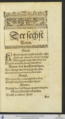 Der sechst Actus