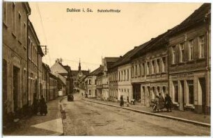 Dahlen. Bahnhofstraße. Blick nach Norden zum Rathaus