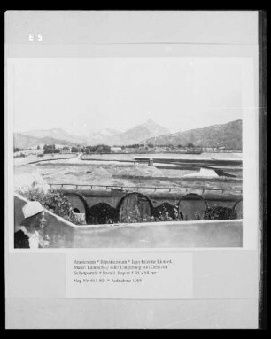 Landschaft in der Umgebung von Genf mit Selbstporträt