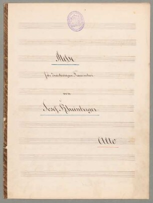 Messe [A-Dur] für 3-stimmigen Frauenchor und Orgel - BSB Mus.ms. Mk 741-1