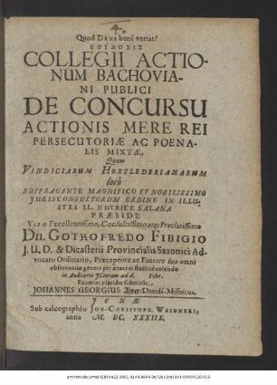 Epidosis Collegii Actionum Bachoviani Publici De Concursu Actionis Mere Rei Persecutoriae Ac Poenalis Mixtae