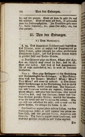 III. Von den Endungen.