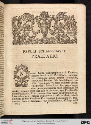 Paulli Schaffshavsii. Praefatio