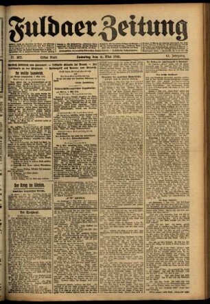 Erste Ausgabe vom Samstag, den 06. Mai 1916.