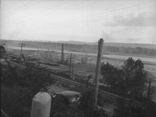 Schleusenbau am Mississippi : Blick auf den Schleusenbau am Mississippi.