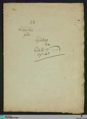 12 Ländler - Don Mus.Ms. 2101 : guit
