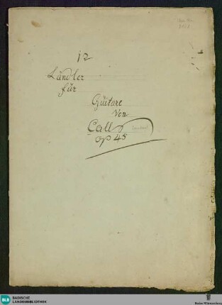 12 Ländler - Don Mus.Ms. 2101 : guit
