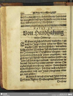 Caput LV. Von Handhabung dieser Ordnung