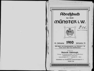 Adressbuch Stadt Münster 1910