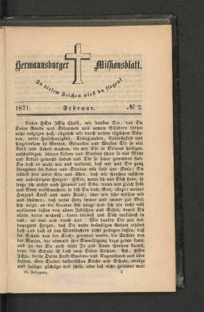 No. 2. Februar. 1871.
