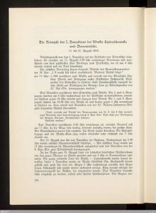 Die Kämpfe des I. Bataillons bei Wulka Ljubaschewska und Bereswitschi