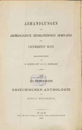 Die Grabgedichte der griechischen Anthologie