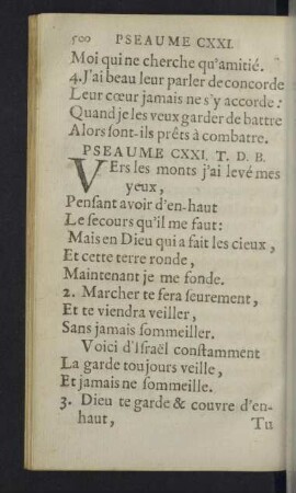 Pseaume CXXI. - CXXX.
