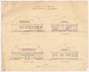 Landhaus Dr. Ruge, Nardevitz: Ansichten aller Seiten 1:100