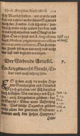 Der Siebende Artickel.