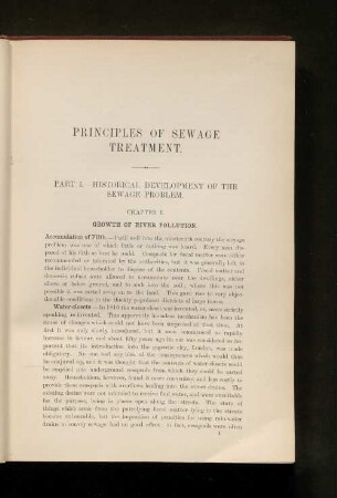 Part I. - Historical Development of the Sewage Problem.