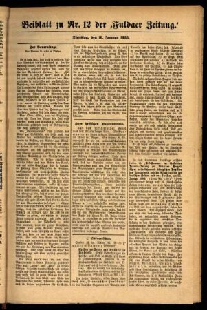 Ausgabe vom Dienstag, den 16. Januar 1883.