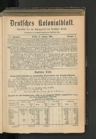 Gouvernementsbefehl des Kaiserlichen Gouverneurs von Deutsch-Ostafrika.