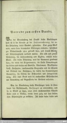 Vorrede zum ersten Bande
