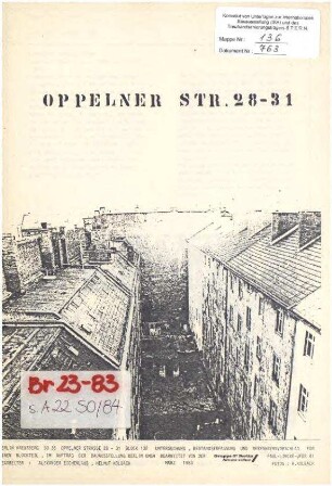 Gutachten: Block 132 - Oppelner Str. 28-31, Bestandserfassung und Verfahrensvorschlag