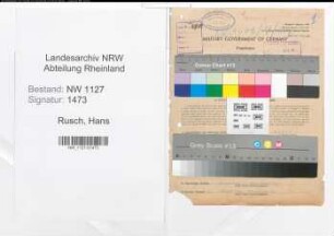 Entnazifizierung Hans Rusch , geb. 03.08.1893 (Buchpruefer)