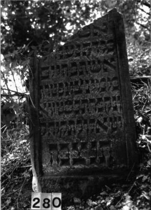 Grabstein 280 (Index: 99897666) Maße HxBxT: 117x69x14 cm: Grabstein 280