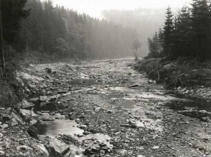 Gottleubatal. Oelsengrund durch Erosion verbreitertes und vertieftes Flussbett nach der Unwetterkatastrophe 8./9. Juli 1927